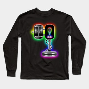 Karaoke Open Mic with Rainbow Glow Long Sleeve T-Shirt